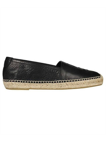 Monogram Leather Espadrilles Black - SAINT LAURENT - BALAAN 1