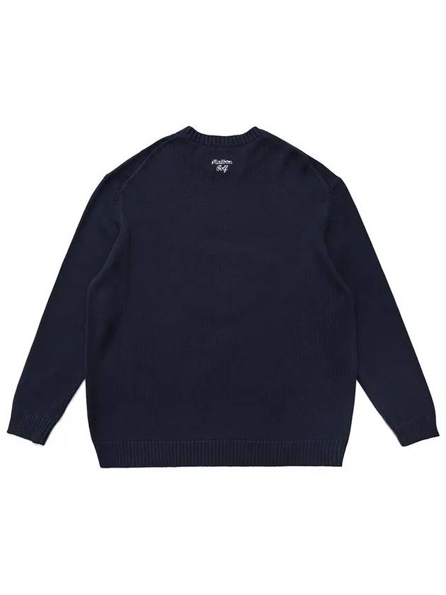 Malbon Men s WIZ Knit Sweater Navy - MALBON GOLF - BALAAN 3