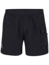 Flat Nylon Logo Patch Utility Swim Shorts Black - CP COMPANY - BALAAN 2