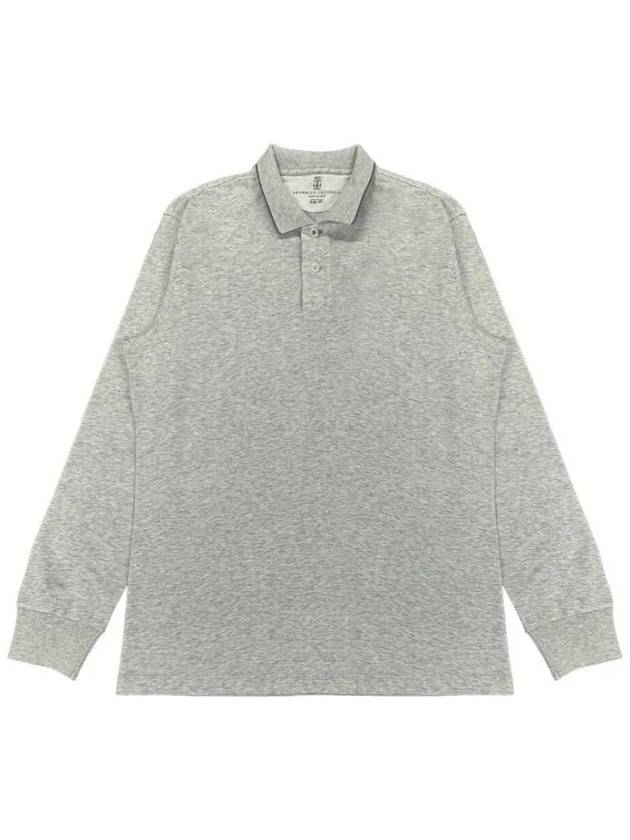 Cotton Polo Shirt Grey - BRUNELLO CUCINELLI - BALAAN 3