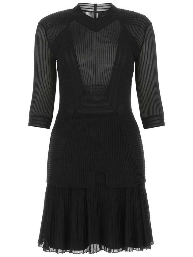 Women's V-neck See-through Short Dress Black - GIVENCHY - BALAAN 2