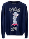 Bobby Cashmere Jacquard Knit Top Navy - DIOR - BALAAN 2