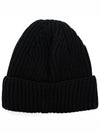 Lens Wappen Extra Fine Merino Wool Beanie Black - CP COMPANY - BALAAN 3