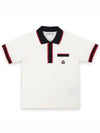 Kids Logo Patch PK Short Sleeve White Navy 8A00003 8496W 034 12 14A Adults can wear - MONCLER - BALAAN 1