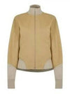 Women's Melange Compact Jersey Wool Zip-Up Jacket Yellow - JIL SANDER - BALAAN 2