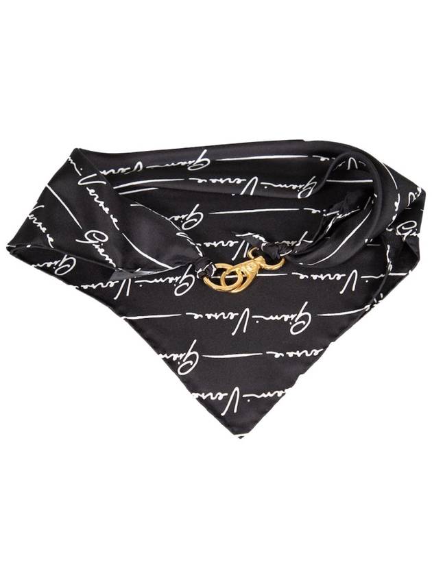 Versace Black Silk Signature Pattern Collana Bandana Scarf - VERSACE - BALAAN 2