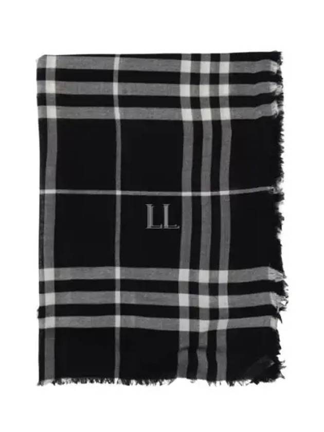 Checked Wool Scarf Black - BURBERRY - BALAAN 2