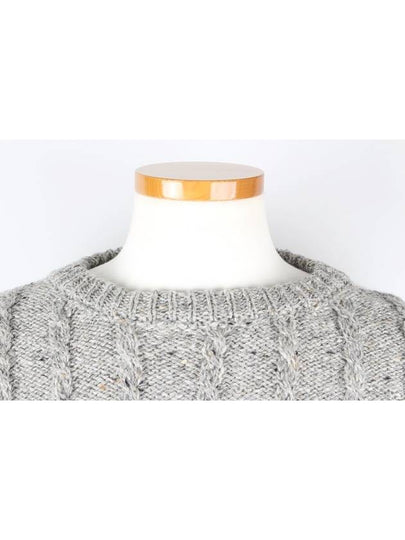 Aran cable diagonal armband knit gray 5 110 - THOM BROWNE - BALAAN 2