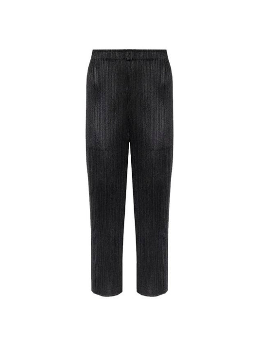 Women's Pleats Please Straight Pants Black - ISSEY MIYAKE - BALAAN.