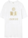 Zewel Logo Linen Short Sleeve T-Shirt White - ISABEL MARANT - BALAAN 2