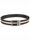 Men's Taylan Double Sided Striped Belt Black - BALLY - BALAAN 8