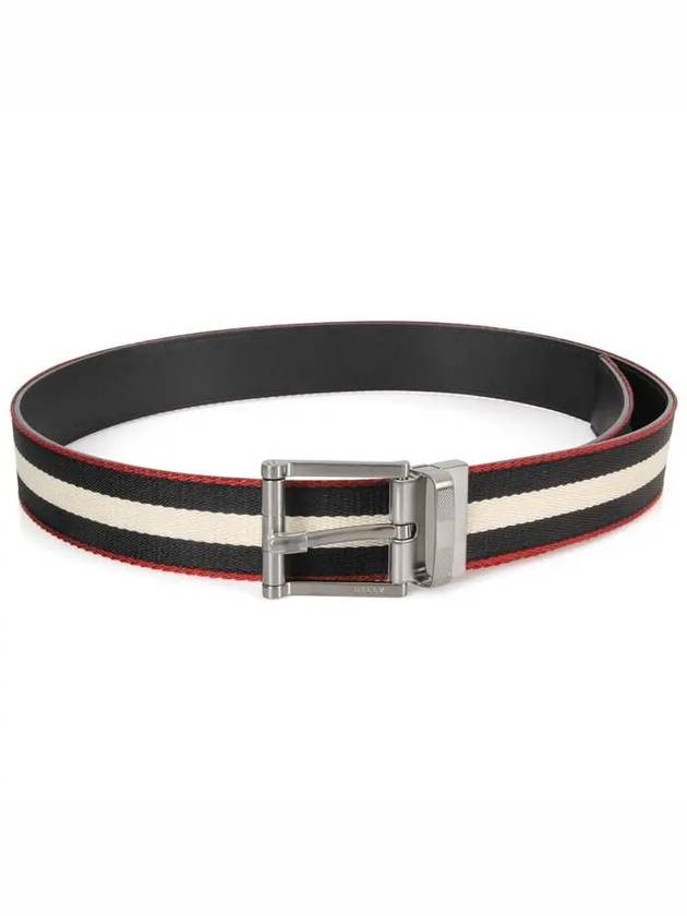 Men's Taylan Double Sided Striped Belt Black - BALLY - BALAAN 8