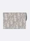 Saddle Flap Card Holder Grey  Oblique Jacquard - DIOR - BALAAN 4