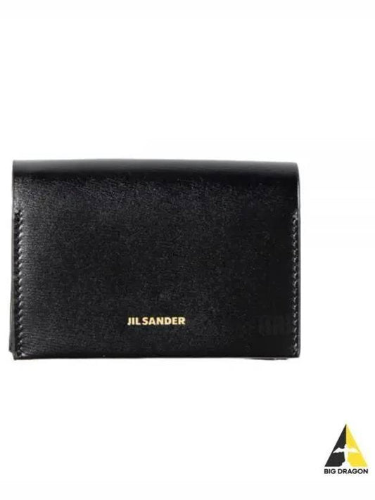 Origami Logo Calf Leather Card Wallet Black - JIL SANDER - BALAAN 2