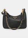 Triangle Logo Chain Shoulder Bag Black - PRADA - BALAAN 4