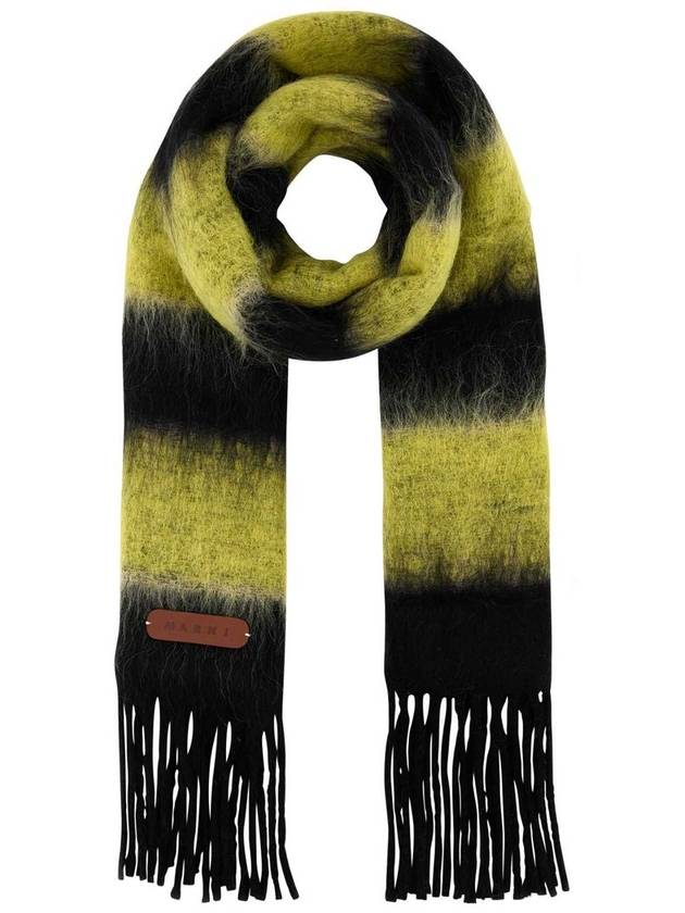 Striped Wool Mohair Muffler Black - MARNI - BALAAN 2