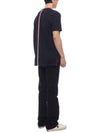 Men's Center Back Striped Short Sleeve T-Shirt Navy - THOM BROWNE - BALAAN 7