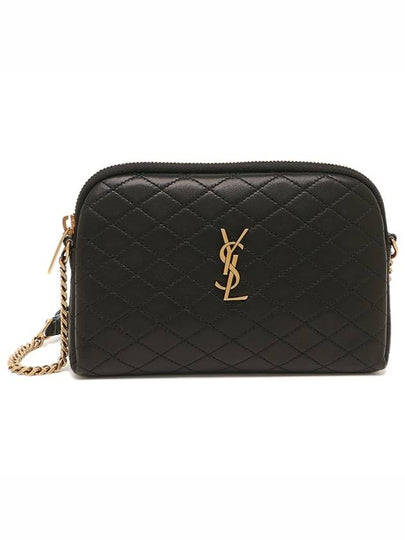 Gaby Quilted Lambskin Chain Cross Bag Black - SAINT LAURENT - BALAAN 2