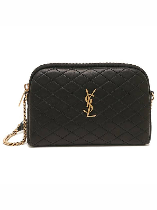 Gaby Quilted Lambskin Chain Cross Bag Black - SAINT LAURENT - BALAAN 2