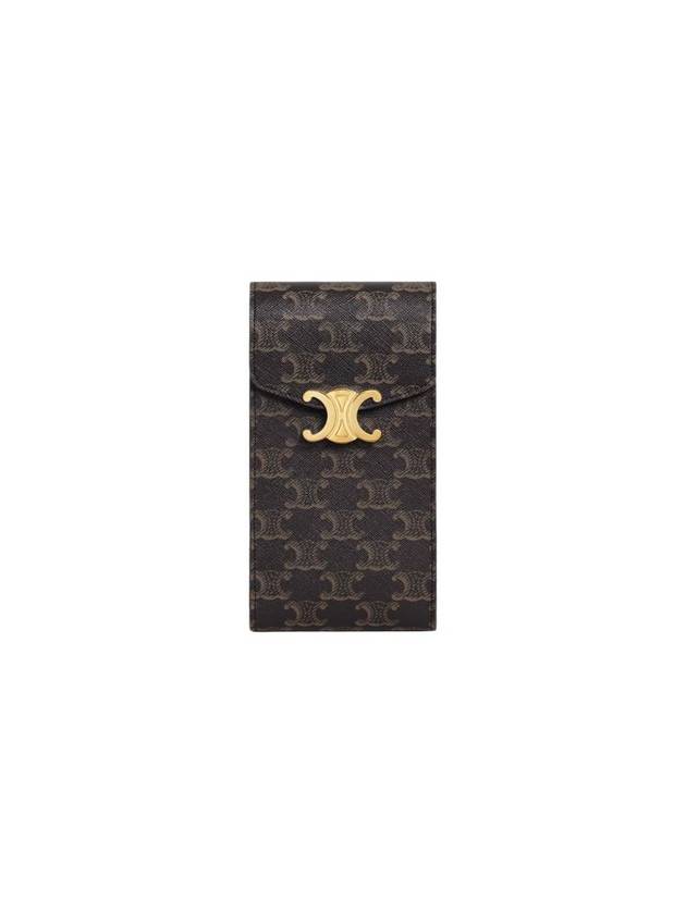 Triomphe Canvas Phone Pouch Tan - CELINE - BALAAN 1