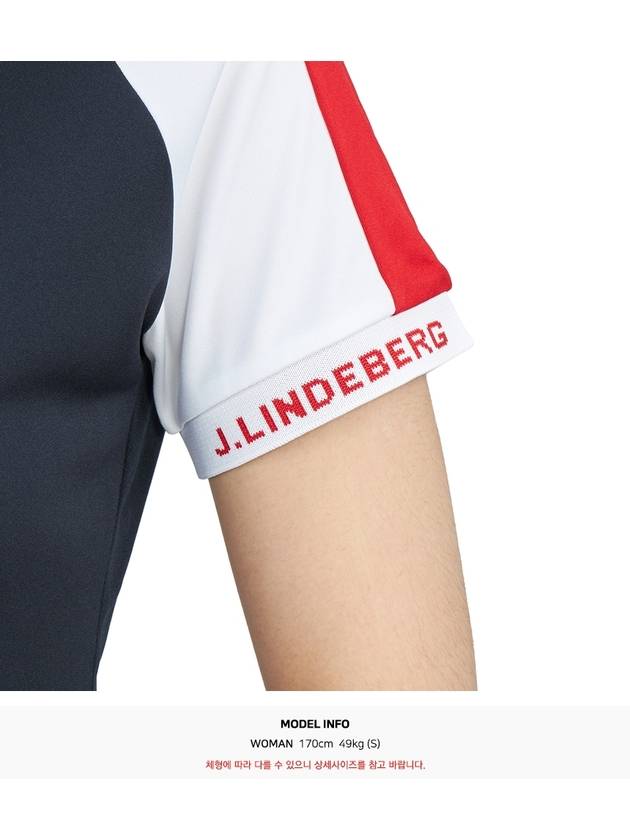 Women's Perinne Polo Short Sleeve T-Shirt Navy - J.LINDEBERG - BALAAN 9