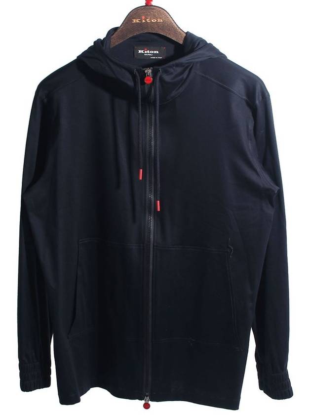 Men s Umbi Cotton Hooded Zip Up Navy - KITON - BALAAN 2