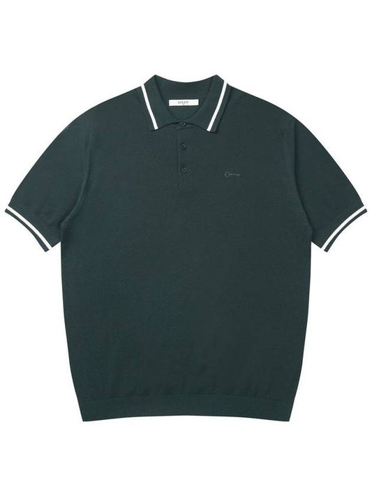 24SS Men's Polo Knit Dark Green SWDQEPSW03DG - SOLEW - BALAAN 2