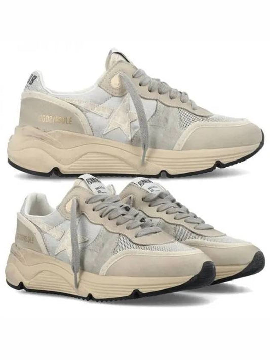 Women's Running Sole Low Top Sneakers Silver Beige - GOLDEN GOOSE - BALAAN 2