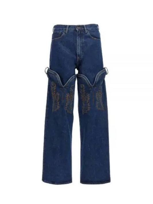 Y Project CLASSIC MAXI COWBOY CUFF JEANS JEAN36S24 NAVY Classic Maxi Cowboy Cuff Jeans - Y/PROJECT - BALAAN 1