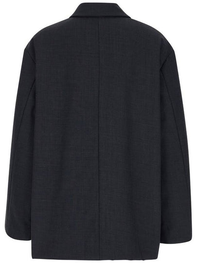 Oversized Grey Short Coat In Wool Blend Woman - PHILOSOPHY DI LORENZO SERAFINI - BALAAN 2