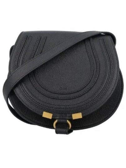 Marcie Saddle Small Grained Leather Cross Bag Black - CHLOE - BALAAN 2