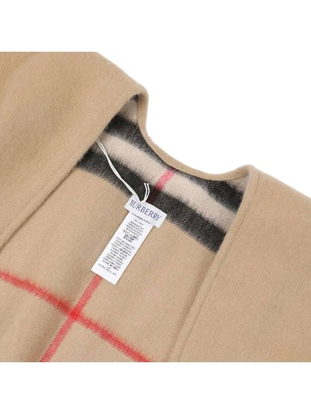 Check Cashmere Wool Cape Beige - BURBERRY - BALAAN 6