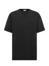 Embroidered Logo Short Sleeve T-shirt Black - DIOR - BALAAN 2