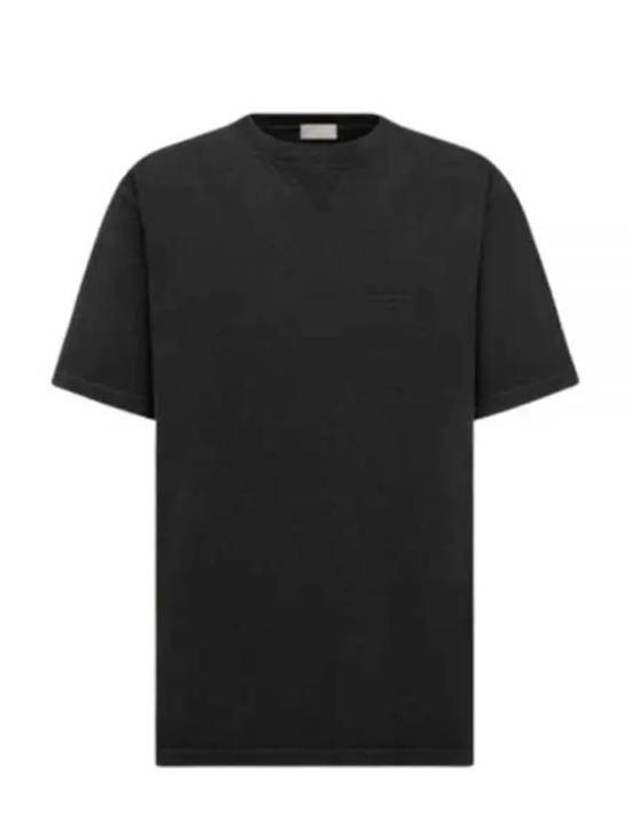 Embroidered Logo Short Sleeve T-shirt Black - DIOR - BALAAN 2