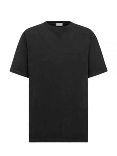 Embroidered Logo Short Sleeve T-shirt Black - DIOR - BALAAN 2