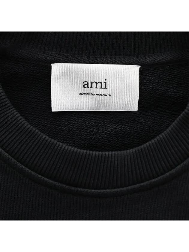 Small Heart Logo Sweatshirt Black - AMI - BALAAN 3