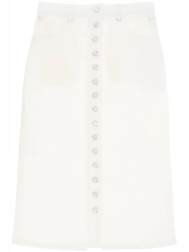 Multiflex Denim A-line Skirt White - COURREGES - BALAAN 1