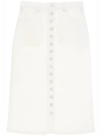 Multiflex Denim A-line Skirt White - COURREGES - BALAAN 1