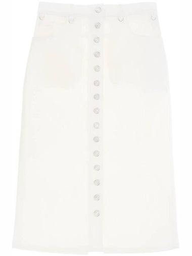 Multiflex Denim A-line Skirt White - COURREGES - BALAAN 1