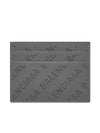 Logo Perforated Cash Card Holder Dark Grey - BALENCIAGA - BALAAN.