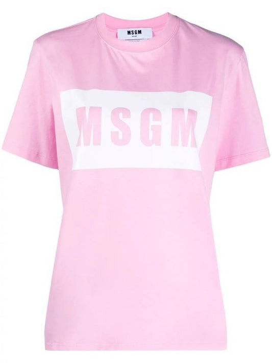 box logo short sleeve t-shirt pink - MSGM - BALAAN.