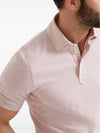 Ribbed Knit Short Sleeve Polo Shirt Pink - BRUNELLO CUCINELLI - BALAAN 3