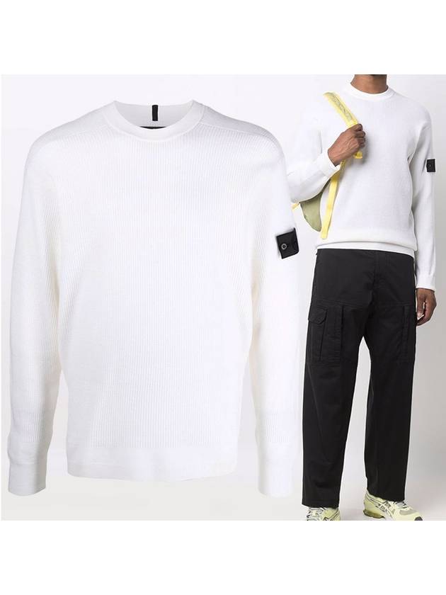 Shadow Project Wappen Patch Knit Top White - STONE ISLAND - BALAAN 2