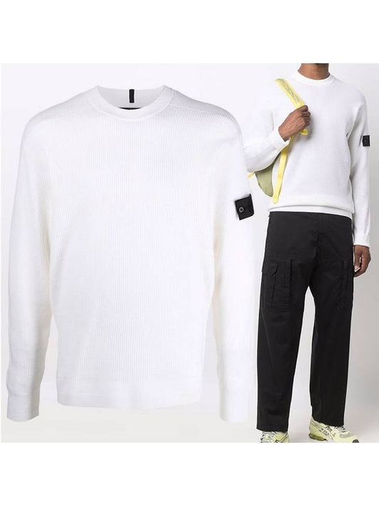 Shadow Project Wappen Knit Top White - STONE ISLAND - BALAAN.