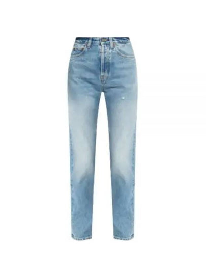 Slim Fit Denim Cotton Straight Jeans Blue - SAINT LAURENT - BALAAN 2