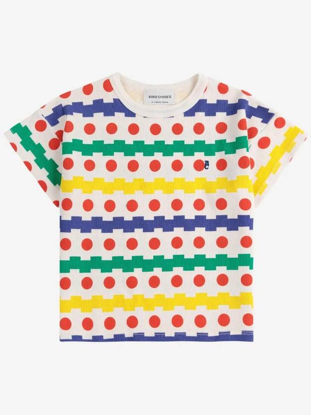 Children s Short Sleeve T Shirt Geometric all over waffle B125AC008 - BOBO CHOSES - BALAAN 2