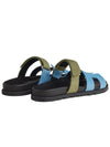 Women's Chypre Sandals Suede Goatskin Blue Khaki - HERMES - BALAAN 9