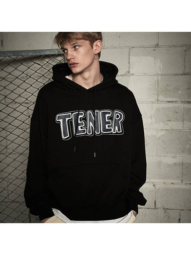 Tnr Printed Embroidery Hoodie Black - TENER - BALAAN 1