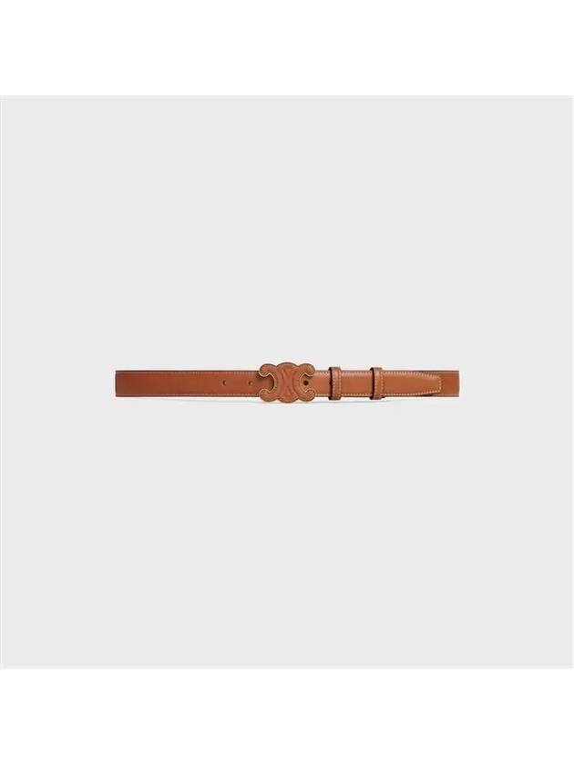 Triomphe Medium Leather Belt Tan - CELINE - BALAAN 2