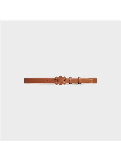 Triomphe Medium Leather Belt Tan - CELINE - BALAAN 2